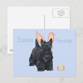 Cartes Pour Fêtes Annuelles Ecosse Terrier Pâques (Devant / Derrière)