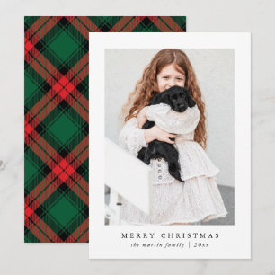 Cartes Pour Fêtes Annuelles Écran classique Joyeux Noël Rouge Plaid