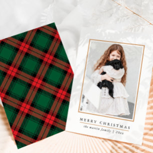Cartes Pour Fêtes Annuelles Écran classique Joyeux Noël Rouge Plaid
