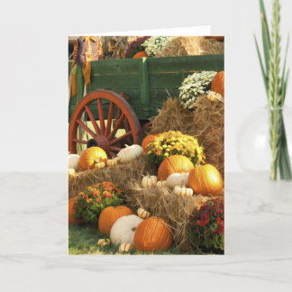 Cartes Pour Fêtes Annuelles Écran d'automne antique et Citrouille