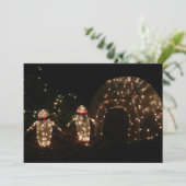 Cartes Pour Fêtes Annuelles Écran de lumière des fêtes de pingouins (Debout devant)