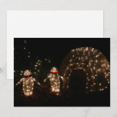 Cartes Pour Fêtes Annuelles Écran de lumière des fêtes de pingouins (Devant / Derrière)