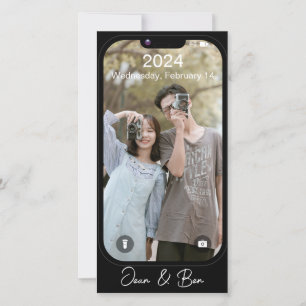 Cartes Pour Fêtes Annuelles Écran de téléphone Photo Girlfriend Saint-Valentin