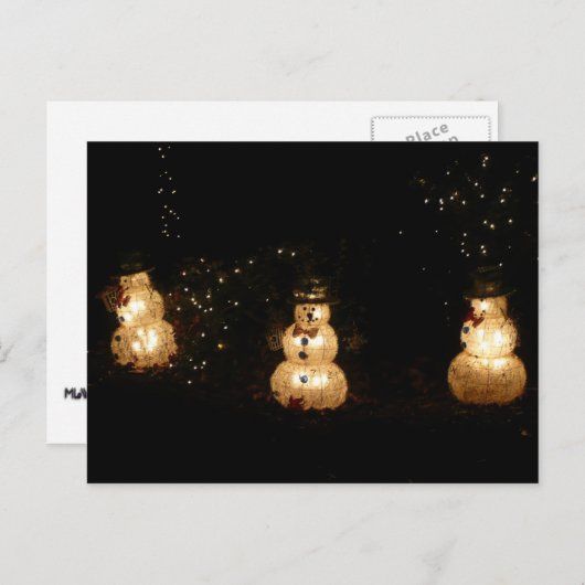 Cartes Pour Fêtes Annuelles Écran Luminaire Snowman (Devant / Derrière)