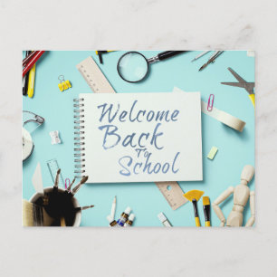 Cartes Pour Fêtes Annuelles Écrit À La Main "Bienvenue À L'École"