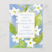 Cartes Pour Fêtes Annuelles Écriture 2 Pierre 3:18 Fleurs Nicotiana (Devant)