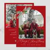 Cartes Pour Fêtes Annuelles Écriture blanche tendance vacances déménagement fa (Devant / Derrière)