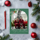 Cartes Pour Fêtes Annuelles Écriture blanche vert vacances déménagement faire-