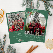 Cartes Pour Fêtes Annuelles Écriture blanche vert vacances déménagement faire-