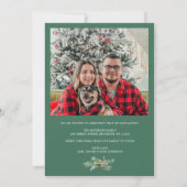 Cartes Pour Fêtes Annuelles Écriture blanche vert vacances déménagement faire- (Dos)