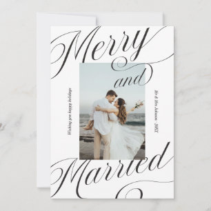 Cartes Pour Fêtes Annuelles Écriture Calligraphique Élégante Joyeuse et Mariée