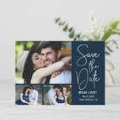 Cartes Pour Fêtes Annuelles Écriture Chic COULEUR ÉDITABLE Enregistrer la cart (Debout devant)