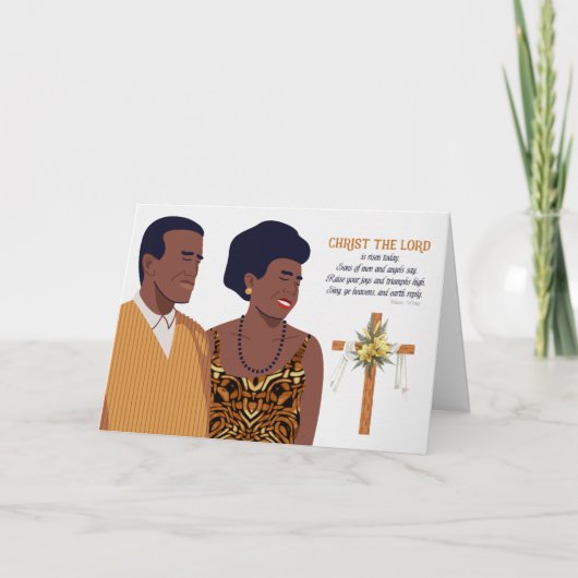 Cartes Pour Fêtes Annuelles Écriture chrétienne de Pâques Couple afro-américai (Devant)