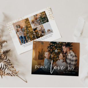 Cartes Pour Fêtes Annuelles Écriture complète de paix amour joie Photo