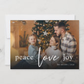 Cartes Pour Fêtes Annuelles Écriture complète de paix amour joie Photo (Devant)