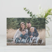 Cartes Pour Fêtes Annuelles Écriture cursive hiver blanc photo complète (Debout devant)