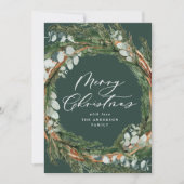 Cartes Pour Fêtes Annuelles Écriture de feuille minimale moderne Noël (Devant)