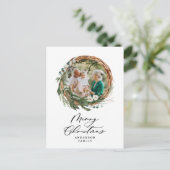 Cartes Pour Fêtes Annuelles Écriture de feuille minimale moderne Noël (Debout devant)