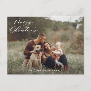 Cartes Pour Fêtes Annuelles Écriture de feuille minimale moderne Noël