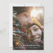 Cartes Pour Fêtes Annuelles Écriture dorée plaid rouge thanksgiving 1 photo (Devant)