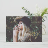 Cartes Pour Fêtes Annuelles Écriture Joy Faux Or (Debout devant)