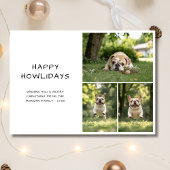 Cartes Pour Fêtes Annuelles Écriture manuscrite Chien Noël Joyeux Howlidays 3 
