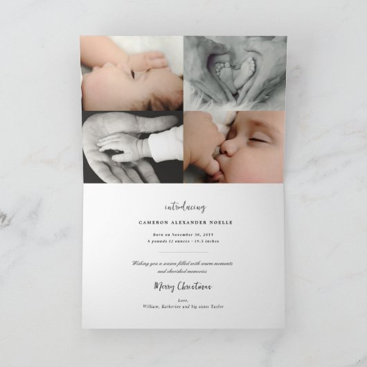 Cartes Pour Fêtes Annuelles Écriture manuscrite classique Script Baby's First  (Intérieur)