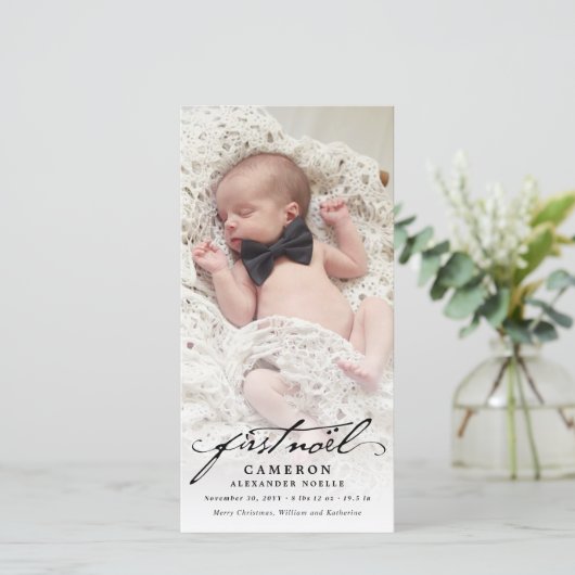 Cartes Pour Fêtes Annuelles Écriture manuscrite classique Script Baby's First (Debout devant)