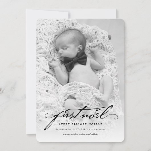 Cartes Pour Fêtes Annuelles Écriture manuscrite classique Script Baby's First  (Devant)