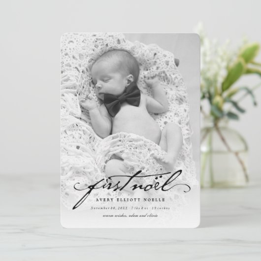 Cartes Pour Fêtes Annuelles Écriture manuscrite classique Script Baby's First  (Debout devant)