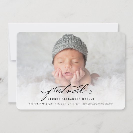 Cartes Pour Fêtes Annuelles Écriture manuscrite classique Script Baby's First  (Devant)