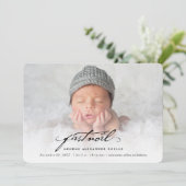 Cartes Pour Fêtes Annuelles Écriture manuscrite classique Script Baby's First  (Debout devant)