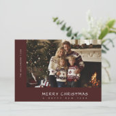 Cartes Pour Fêtes Annuelles Écriture manuscrite décontractée Joyeux Noël Nouve (Debout devant)