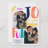 Cartes Pour Fêtes Annuelles Écriture moderne audacieuse 2 photos arch Joyful N (Devant)