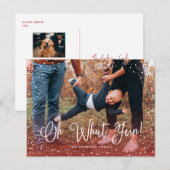 Cartes Pour Fêtes Annuelles Écriture moderne de neige 2 Photo (Devant / Derrière)