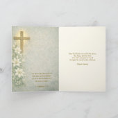 Cartes Pour Fêtes Annuelles Écriture religieuse de Pâques Lys Croix (Intérieur)