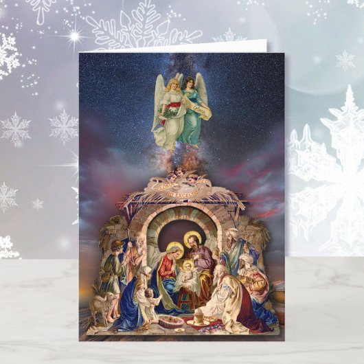 Cartes Pour Fêtes Annuelles Écriture religieuse Noël Bébé Jésus Nativité