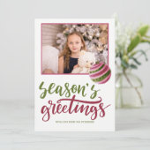 Cartes Pour Fêtes Annuelles Écriture rose Joyeuses Fêtes (Debout devant)