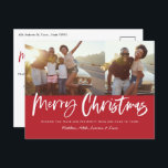 Cartes Pour Fêtes Annuelles Écriture rouge et blanc joyeux Noël multi photo H<br><div class="desc">Écriture rouge et blanc joyeux Noël multi photo design moderne.</div>