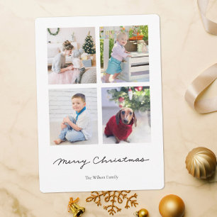 Cartes Pour Fêtes Annuelles Écriture simple Joyeux Noël Multi Photo
