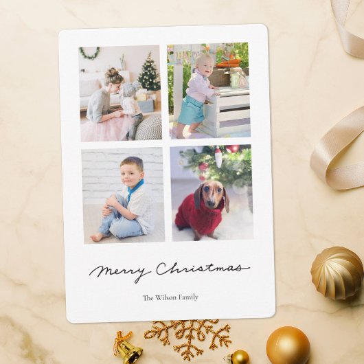 Cartes Pour Fêtes Annuelles Écriture simple Joyeux Noël Multi Photo