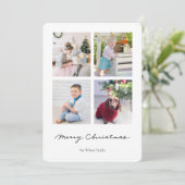 Cartes Pour Fêtes Annuelles Écriture simple Joyeux Noël Multi Photo (Debout devant)