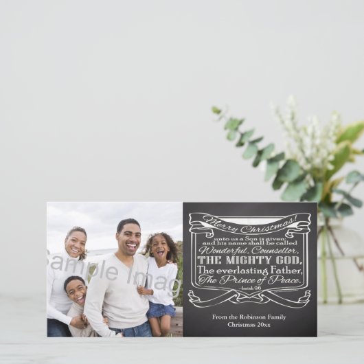 Cartes Pour Fêtes Annuelles Écriture sur tableau noir pour Noël (Debout devant)