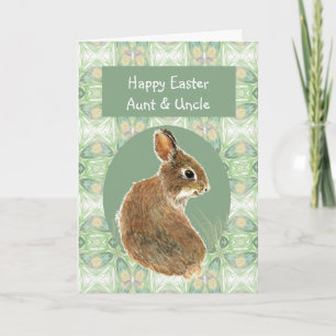 Cartes Pour Fêtes Annuelles Écriture Tante de Pâques et oncle Maigre lapin