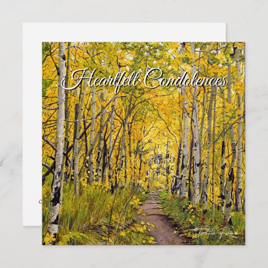 Cartes Pour Fêtes Annuelles Écrue jaune orange vert arbre d'automne (Devant / Derrière)