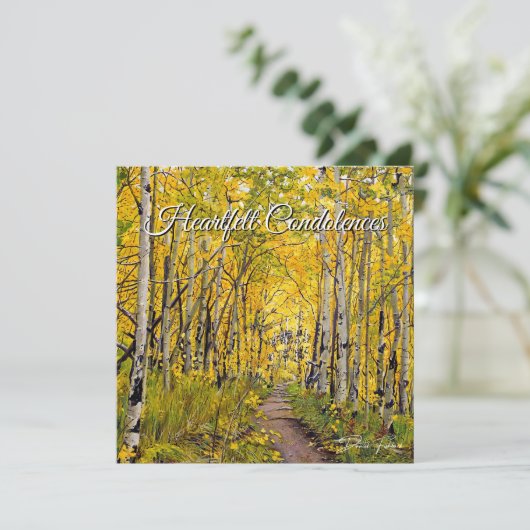 Cartes Pour Fêtes Annuelles Écrue jaune orange vert arbre d'automne (Debout devant)