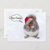 Cartes Pour Fêtes Annuelles Écureuil (Devant / Derrière)