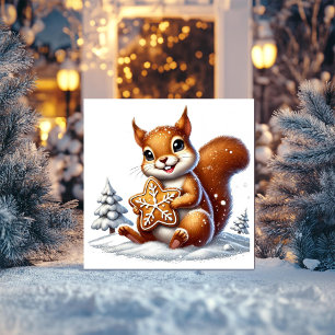 Cartes Pour Fêtes Annuelles Écureuil avec cookie au gingembre