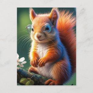 Cartes Pour Fêtes Annuelles Écureuil Brown assis sur la branche-567656