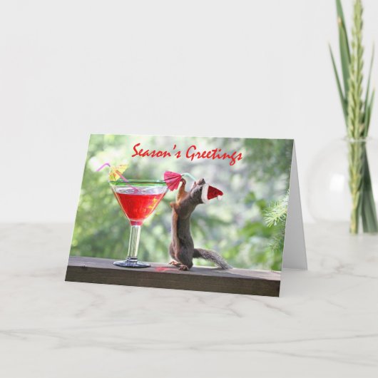 Cartes Pour Fêtes Annuelles Écureuil de Bonnes Fêtes (Devant)